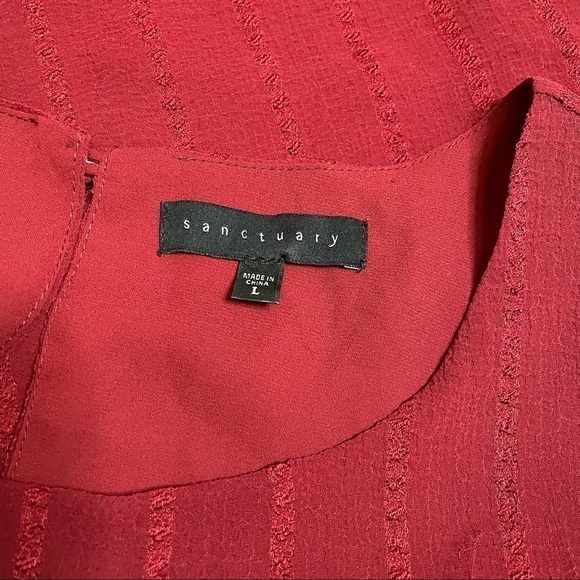 Sanctuary Burgundy Layered Sleeveless Blouse - Picture 3 of 4